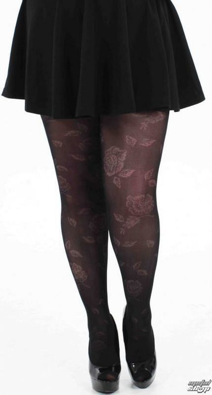 pančucháče PAMELA MANN - Rose Sheer Floral Tights - Black - 078