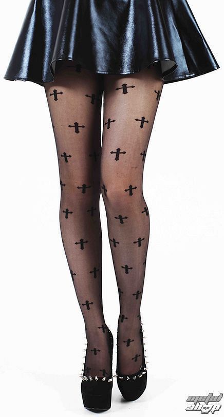 pančucháče PAMELA MANN - Sheer Crosses Tights - Black - 055