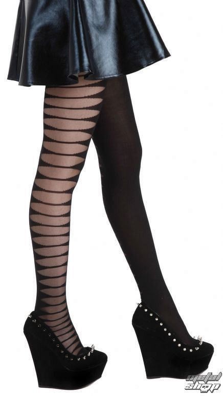 pančucháče PAMELA MANN - Sheer Side Slash Tights - Black - 056