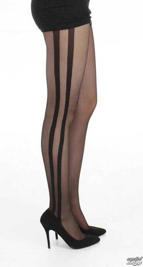 pančucháče PAMELA MANN - Side Stripe Sheer - Black - PM236