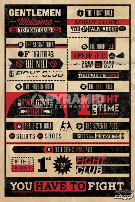 plagát Fight Club Rules Infographic - PYRAMID POSTERS - PP32912