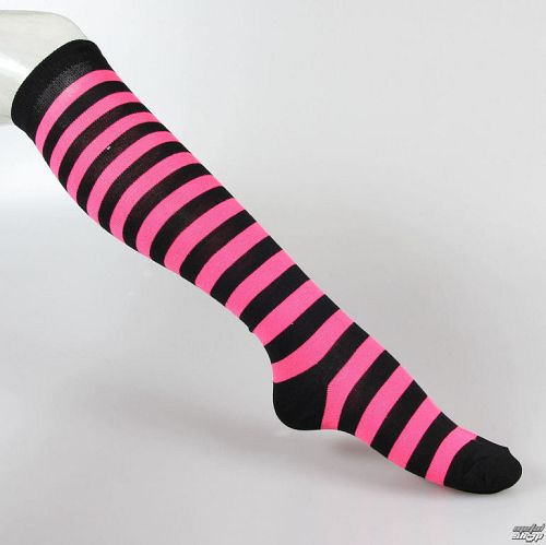 podkolienky dámske POIZEN INDUSTRIES - OK Stripe Sox - Black/Pink