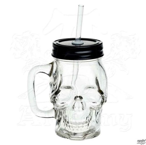poháre ALCHEMY GOTHIC - Glass Skull Drinking Jar - AGJ1