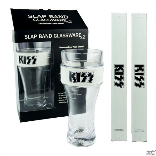 poháre (sada 2ks + náramok) KISS - Logo White - ICC-2M-K01-3002