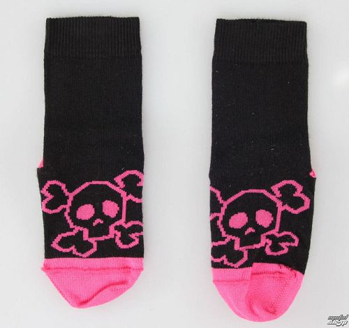 ponožky detské LEATHER HEAVEN - Pink Skull - SU23