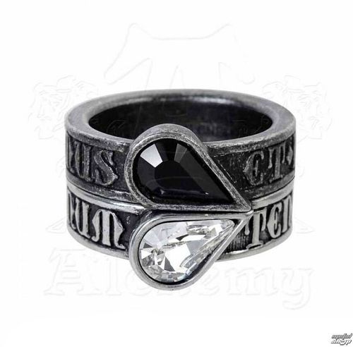 prsteň (2ks) ALCHEMY GOTHIC - Twin Heart Promise - R226