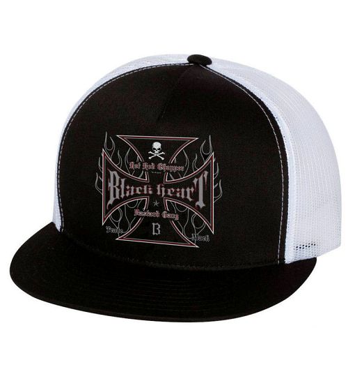 šiltovka BLACK HEART - HOT ROD FLAMES - WHITE - 022-0047-WHT