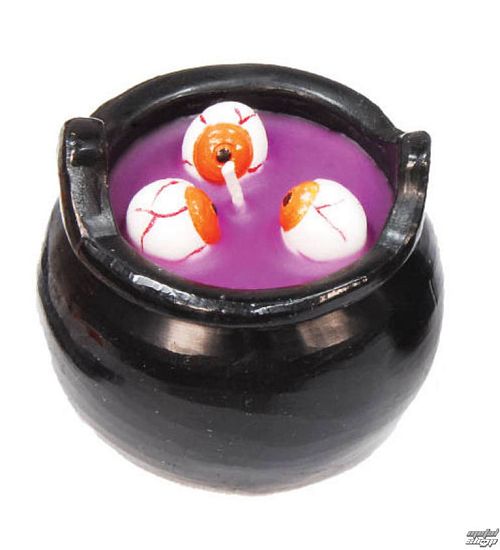 sviečka Cauldron WITH EYES - Purple - 19111-2