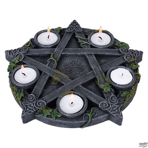 svietnik (dekorácia) Wiccan Pentagram Tea - B2538G6