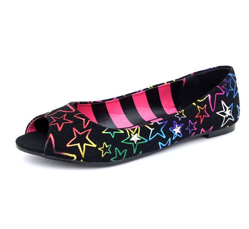 topánky dámske ABBEY DOWN - Starstruck Peep Toe Flat - MULTI