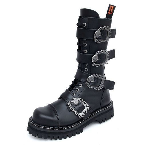 topánky KMM 14dírkové - Big Skulls Black Monster 4P - 140