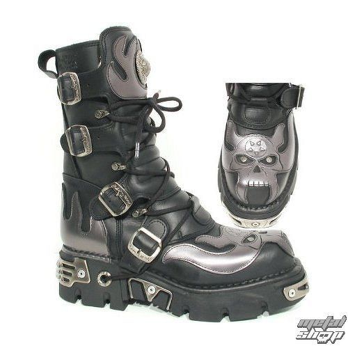 Topánky New rock - Vampire Boots (107-S2) Black-Grey - N-8-01-700-08