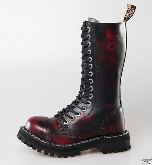 topánky STEEL - 15 dierkové Vínové (135/136 Red black-Burgund )