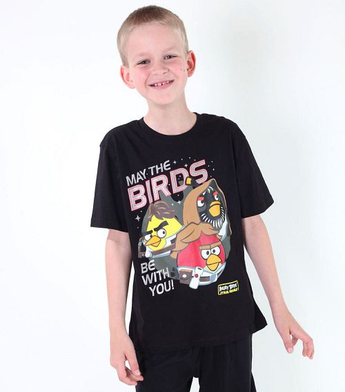 tričko chlapčenské TV MANIA - Angry Birds - Black - SWAB 323