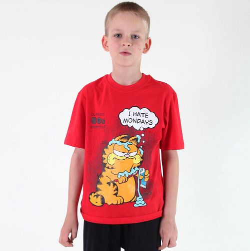tričko chlapčenské TV MANIA - Garfield - Red - GRF 067