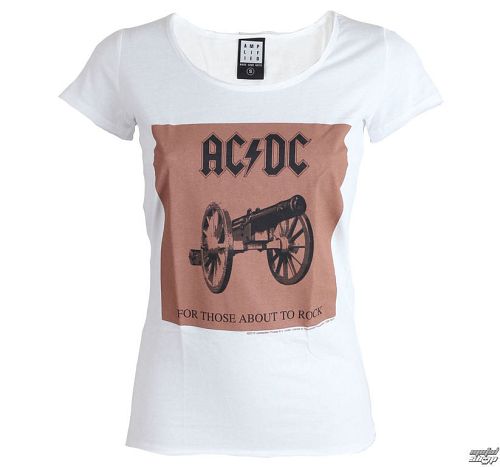 tričko dámske AC/DC - About To Rock - White - AMPLIFIED - ZAV601ARC