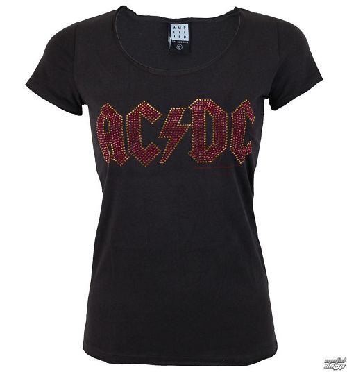 tričko dámske AC/DC - LOGO CHARCOAL RED - AMPLIFIED - AV601ACS