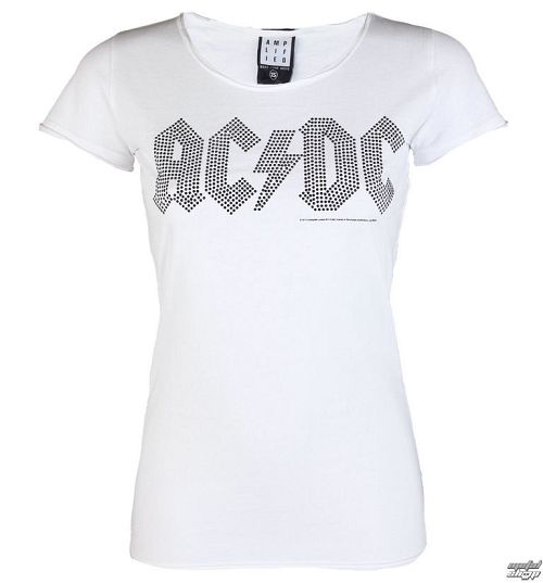 tričko dámske AC/DC - LOGO WHITE BLACK - AMPLIFIED - AV601ALB