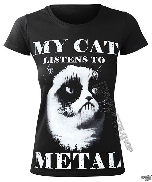 tričko dámske AMENOMEN - MY CAT LISTENS TO METAL - OMEN077DA