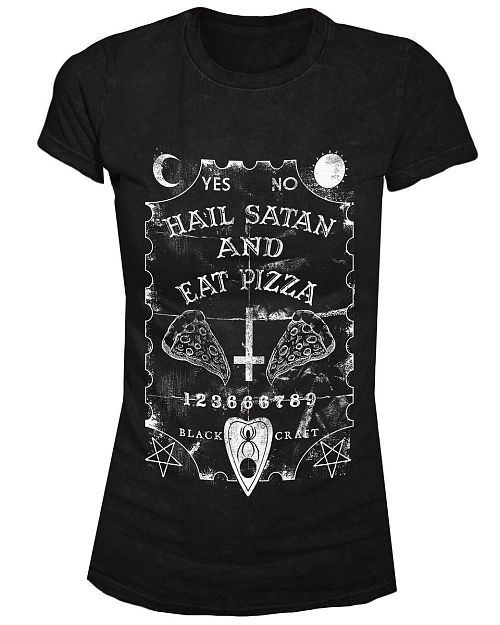 tričko dámske BLACK CRAFT - Hail Satan Eat Pizza - WT023HP