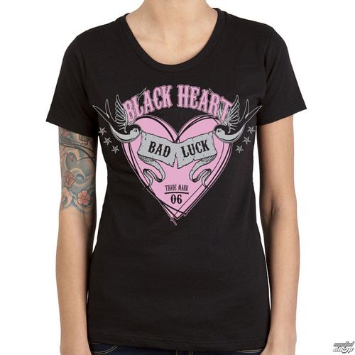 tričko dámske BLACK HEART - BAD LUCK - BLACK - 010-0036-BLK