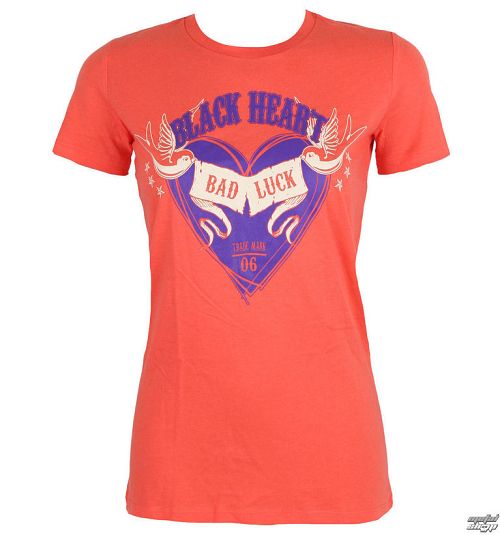 tričko dámske BLACK HEART - BAD LUCK - ORANGE - 010-0038-ORG