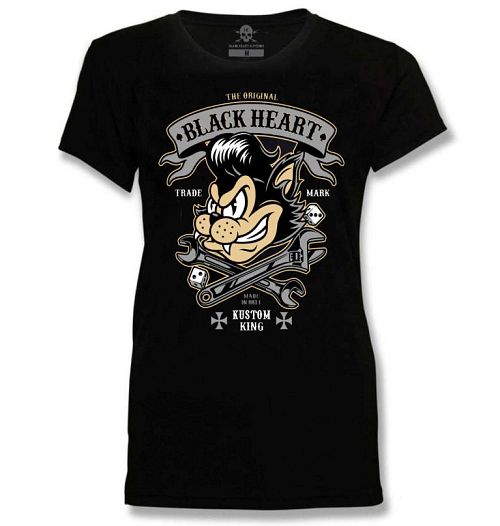 tričko dámske BLACK HEART - BH KUSTOM KING - BLACK - 010-0094-BLK