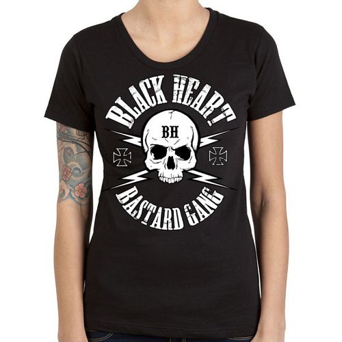 tričko dámske BLACK HEART - SKULL BASTARD GANG - BLACK - 010-0018-BLK