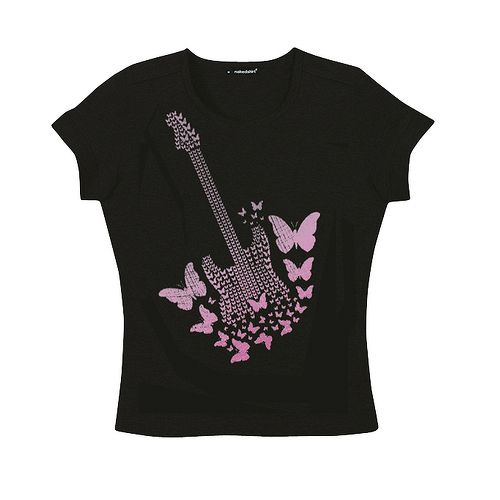tričko dámske Butterfly Guitar Black - 055541 - ART-WORX