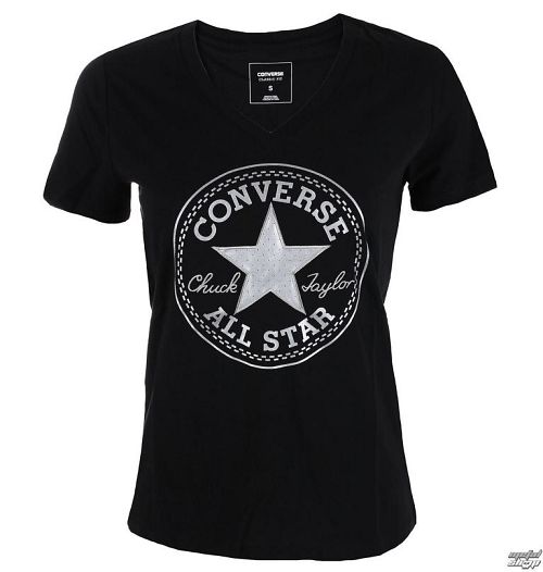 tričko dámske CONVERSE - Metallic Chuck Patch Vneck - 10003630-A03