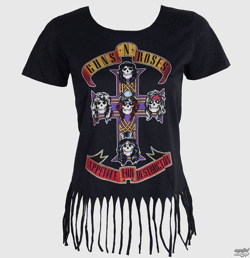 tričko dámske Guns N' Roses - Cross fringe - BRAVADO - GNR1304
