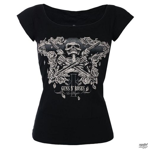 tričko dámske Guns N' Roses - Skeleton - Black - ROCK OFF - GNRTS26LB
