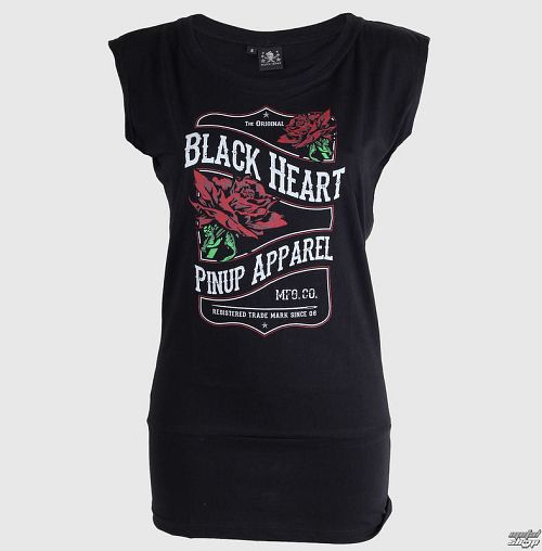 tričko dámske (Love Madness top) BLACK HEART - Rose - Black