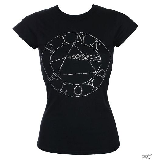 tričko dámske Pink Floyd - Circle Logo Diamante - Blk - ROCK OFF - PFTS91LB