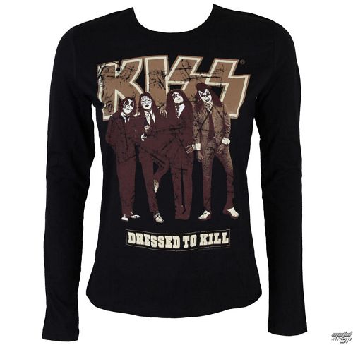 tričko dámske s dlhým rukávom KISS - Dressed to Kill - BLK - LOW FREQUENCY - KIGS5002