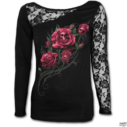 tričko dámske s dlhým rukávom SPIRAL - Death Rose - T120F439