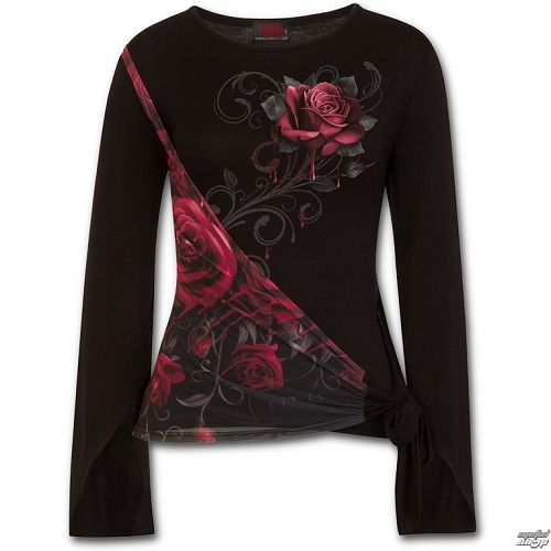 tričko dámske s dlhým rukávom SPIRAL - ROSE SLANT - Blood Rose - K052F467