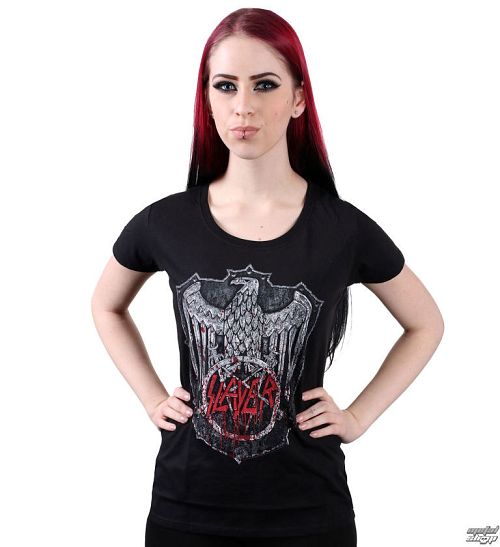 tričko dámske Slayer - Bloody Shield - Black - ROCK OF - SLAYTEE43LB