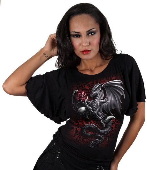 tričko dámske SPIRAL - Dragon Rose - TR326237