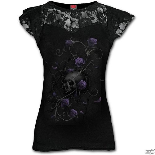 tričko dámske SPIRAL - ENTWINED SKULL - Black - D072F721