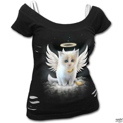tričko dámske SPIRAL - Kitty Angel - Black - F024F710