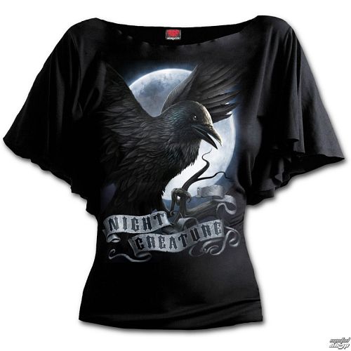 tričko dámske SPIRAL - Night Creature - Black - T116F719
