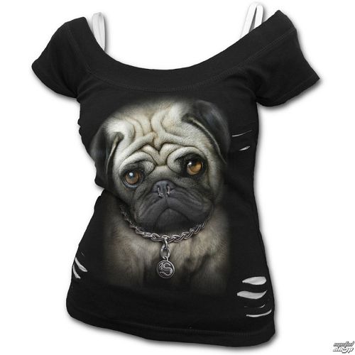 tričko dámske SPIRAL - Pug Life - Black - F027F710