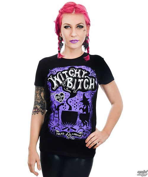 tričko dámske TOO FAST - BABYDOLL - witch BITCH HALLOWEEN - WTBD-R-WITBIT