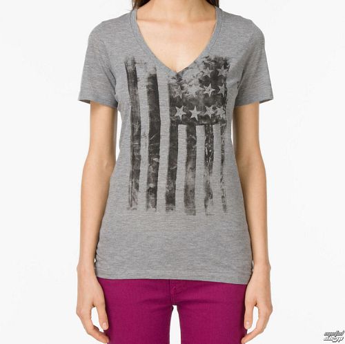 tričko dámske VANS - G Distressed America - Grey Heather - VUH5GRH