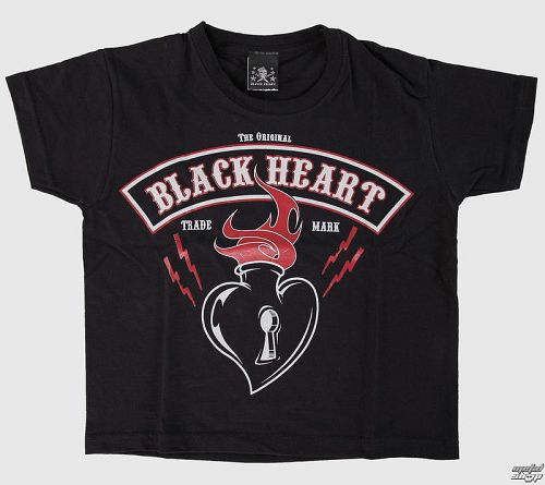 tričko detské BLACK HEART - Flames - Black