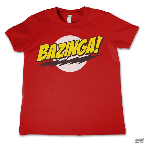 tričko detské Teória veľkého tresku - Bazinga Super Logo - Red - HYBRIS - WB-12-TBBT013-H52
