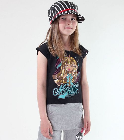tričko dievčenská Monster High - Black - MOH 569
