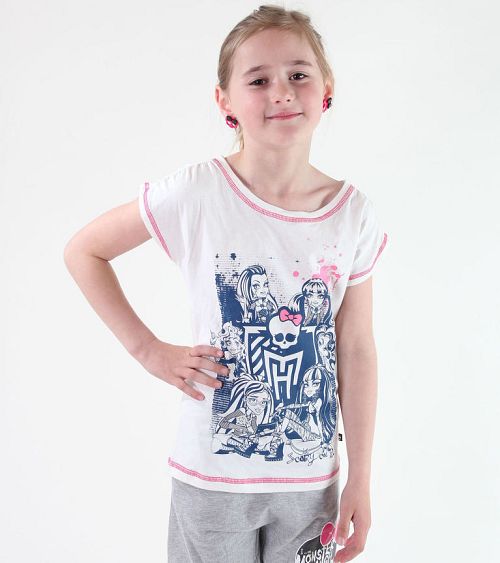 tričko dievčenská Monster High - White - MOH 521