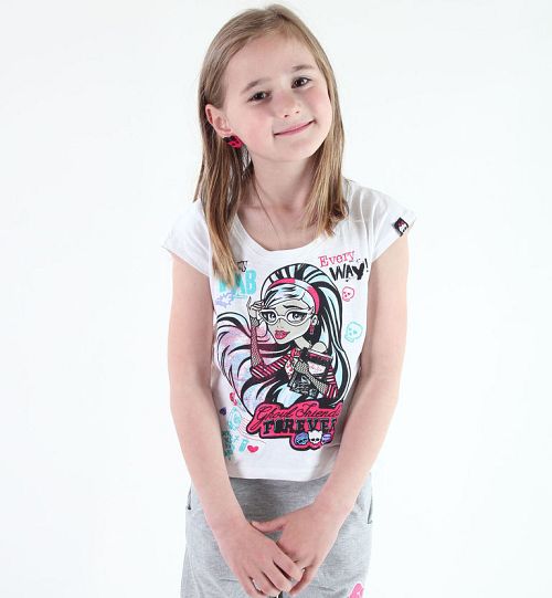 tričko dievčenská Monster High - White - MOH 571